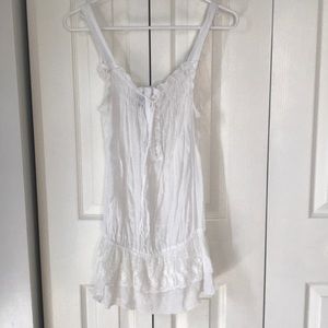 Long white, lace tank top. Size medium.